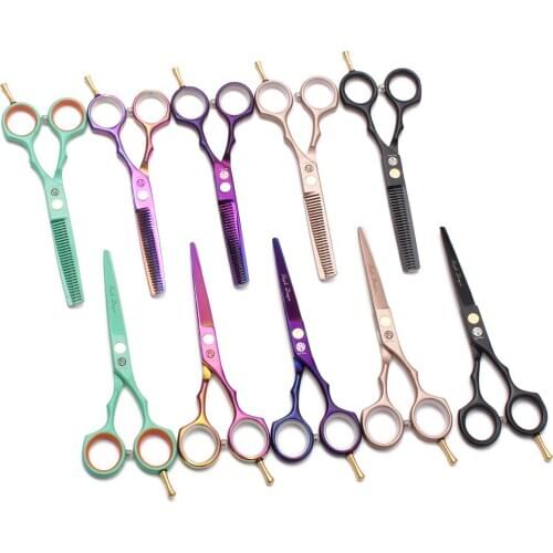 Pair 5.5" Barber Accessories Scissors Hair Professional Y1314 Hairdressing Scissors Salon Hair Cutting Scissors Thinning Shears