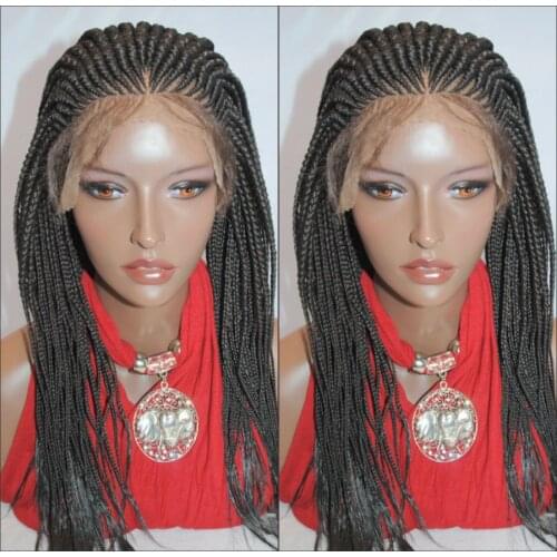 New Box Braids Wig WIth Baby Hair 13x4 Lace Frontal Lace Front Wig Heat Resistant Synthetic Braided Wig for Black Women