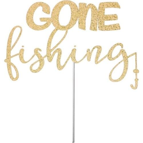 Personalized Fishing Cake Topper, Fishing Theme Birthday, Fishing Party Decor, Fish, Birthday Party Decor, Glitter Cake Top