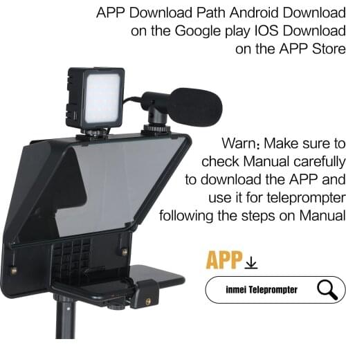 Andoer A10 Portable Smartphone DSLR Camera Teleprompter Prompter Phone Holder Remote Control for Video Recording Live Streaming