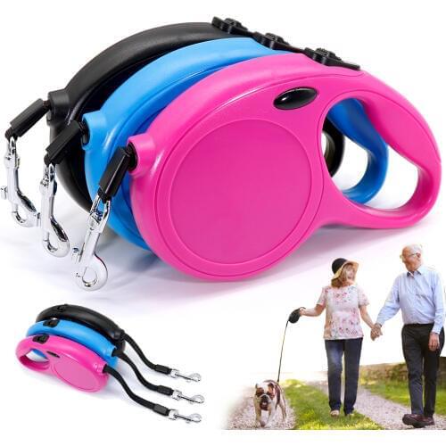 5m Dog Leash Retractable Nylon Pet Puppy Walking Running Leash Lead Automatic Extending Dog Leashes Rope For Small Medium Dogs