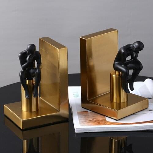 Northern Europe Creative A Thinker Book End European Style Light Luxury Art Ornament Bookends Decorate Book Stand Model People