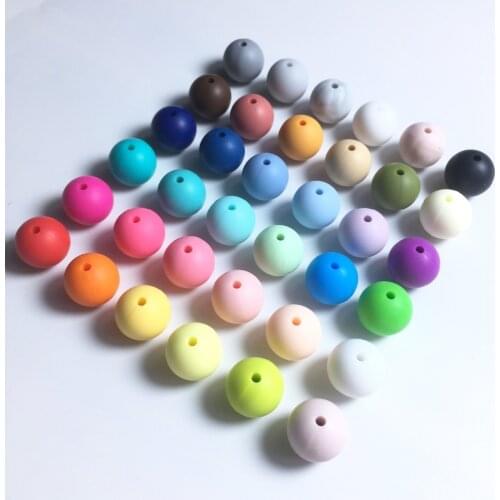 12mm Silicone Teething Bead Baby Chewable Teething beads Pacifier Clips Beads Food Grade Silicone BPA FREE Teething Beads