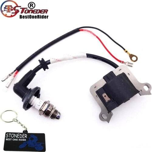 STONEDER Ignition Coil 3 Electrode L7T Spark Plug For 33cc 43cc 49cc 2 Stroke Engine Gas Scooter Super Mini Moto Pocket Bike Go