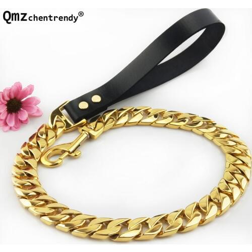 25mm/32mm Exaggerated Heavy Tone Slip Big Dog Cuban Chain Training Choke Strong Pet Traction Practical Leashes Necklace