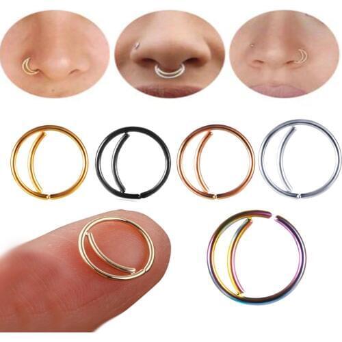 TIANCIFBYJS Stainless Steel Nose Ring Hoop 20g Tragus Earring Septum Rings Body Piercing Jewelry for Women Girls Mix 5 Colors