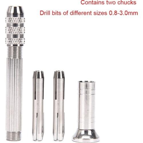 Jewelry Craft Hand Pin Hole Drill Jewelers Burs Drilling Reamer Chuck Clamp 0.8-3mm Mini Hand Twist Drill (10pcs Twist Drill)