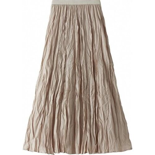 2021 Spring Autumn New Elastic High Waist Thin A-line Mesh Skirt Fashion Both Sides Wear Simple Women Long Skirt Free Shipping