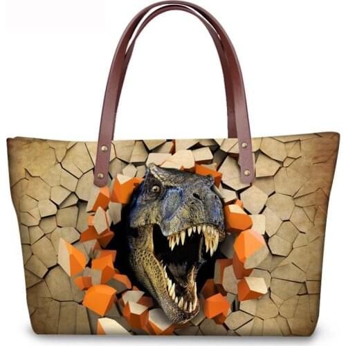 INJERSDESIGNS Dinosaur Printing Girl Handbag Luxury Handbags Womens Bag Shoulder Bags For Women 2020 New Fashion Tote Bag Bolsa