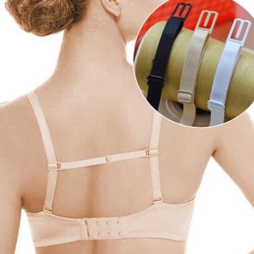 Womens Bra Back Double Shoulder Straps Elastic Slip-Resistant Belt Buckle Non-Slip Clips Solid Color Adjustable Concealing