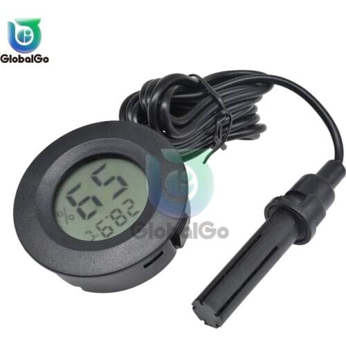 10pcs Mini Digital LCD Indoor Convenient Temperature Sensor Humidity Meter Thermometer Hygrometer Gauge With Cable Sensor Probe