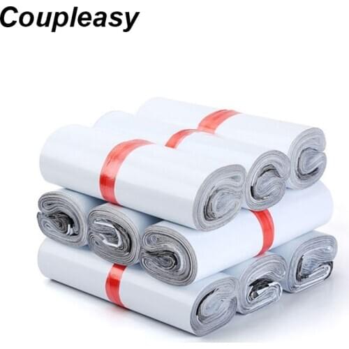 100Pcs White Poly Mailer Plastic Shipping Bags Thicken Mailing Bags Waterproof Mailing Envelopes Self Seal Post Bags 10 Sizes