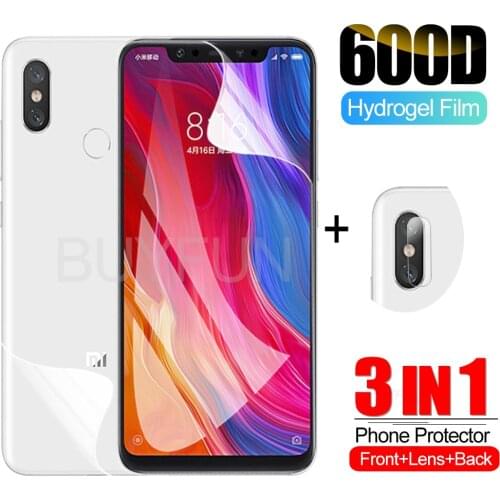 3-in-1 Hydrogel Film For Xiaomi 9 pro lite 9t Screen Protector Camera Protective Glass For xiaomi 8 Lite screen Protector film