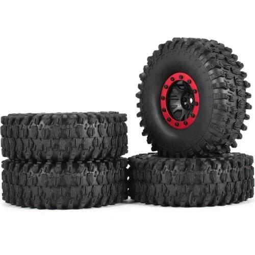 4pcs 5020 1.9in Rim Rubber Tyre Tires Beadlock Wheel Set For Axial SCX10 RC4WD D90 1/10 RC Crawler Car Model Spare Parts