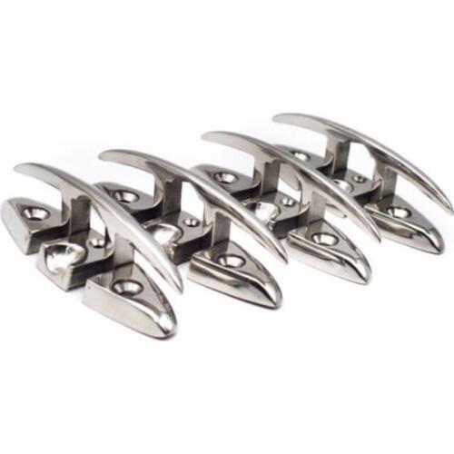 4PCS 6" Flush Mount 316 Stainless Steel Folding Pull / Flip Up Dock Cleat Superb