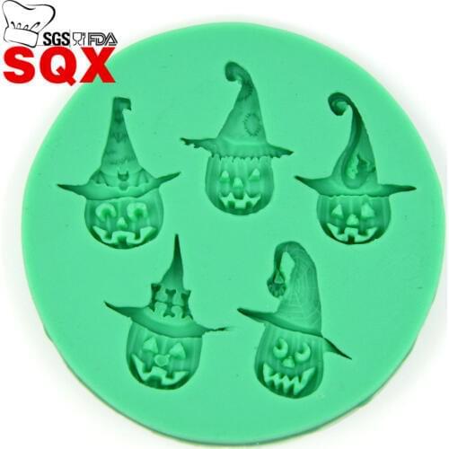 5 Halloween Pumpkin Imp Fondant Silicone Mold Cake Decorating Tools Bakeware Cooking Tools Kitchen Accessories SQ1588