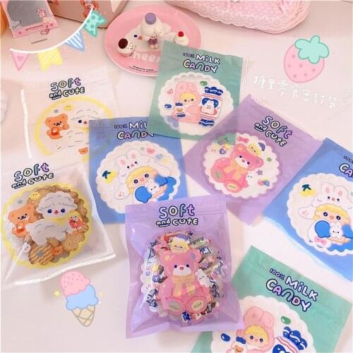 5pcs /lot Cartoon Food Storage Bag Reusable Freezer Bag Leakproof Top Zip Lock Bags Kitchen Organizer Fresh-keeping Bag