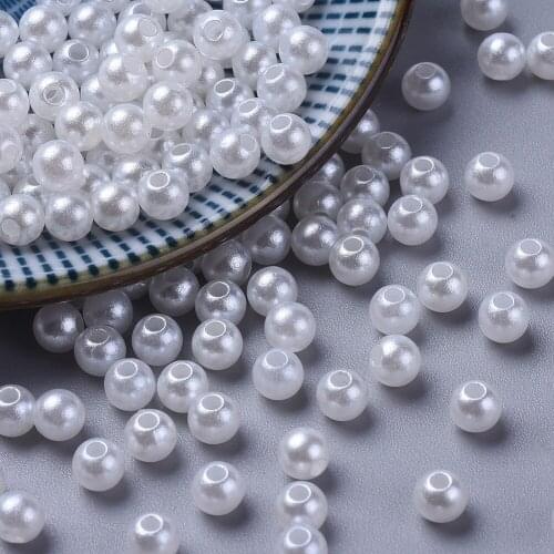 200Pcs Acrylic Round Beads Imitation Faux Pearls for Craft DIY Necklace Bracelet Earring Jewelry Making