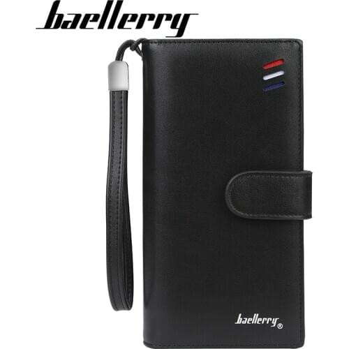 Wholesale Baellerry Brand Designer Wristband Wallet Men Large Capacity Male Purse Card Holder Long Clutch Man Wallet 100PCS/lot