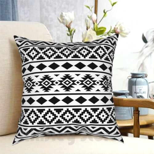 Aztec Essence Ptn Iii Black On White Pillow Case Printed Home Soft Throw Pillow Andes Aztec Aztec Designs Andes Patterns