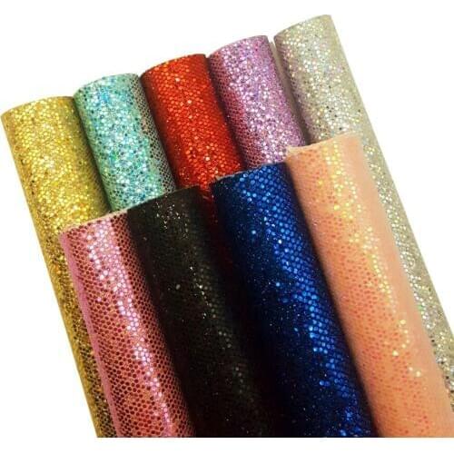 22*30cm Glitter Synthetic Leather Colorful Fabric Sheets Handmade Bags Shoe Materials DIY Hair bow Accessories Synthetic Leather