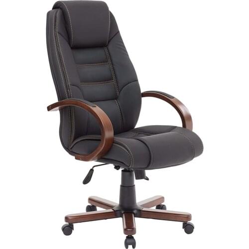 Space Office Biota Wooden Manager Chair-BLACK-WOOD