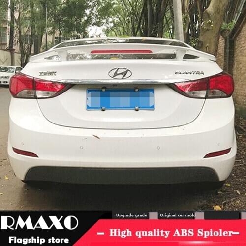 For Hyundai Elantra Spoiler 2012-2015 SPOILER TF High Quality ABS Material Car Rear Wing Primer Color Rear Spoiler