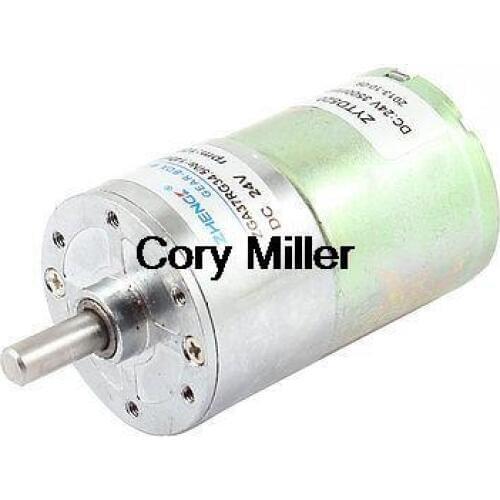 24V 6mm Diameter Shaft 2 Pins Terminal 100RPM Electric Gearbox DC Gear Motor
