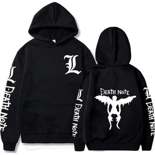 Hot Anime Death Note Print Hoodies Sweatshirts Casual Loog Sleeve Autumn Winter Harajuku