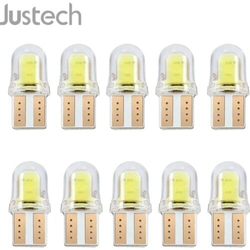 Justech T10 W5W LED Wedge Bright White Car Bulb Canbus Number Plate Side Light Boot Lamp 8 COB SMD LED Bulbs 12V 8000k