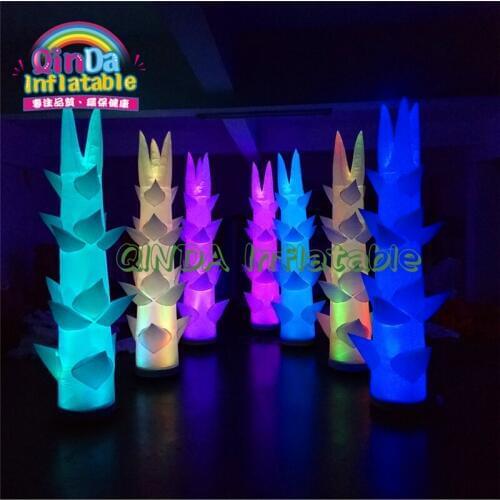 Commercial advertising inflatable led pillar,party inflatable lighted bamboo pub bar street decoration