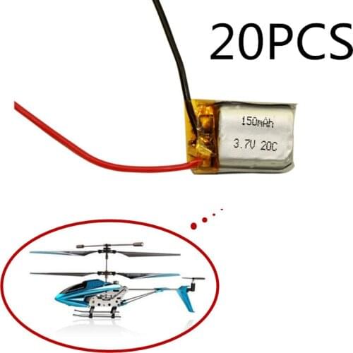 Hobby Hub 3.7V 150mAh For Syma S107 S107G W25 1S 3.7V 150mAh Li-Po Battery 3.7V Helicopter Part 20PCS