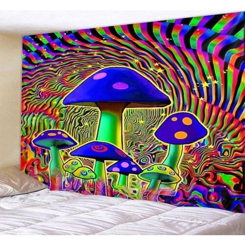 Colorful Mushroom Tapestry Indian Mandala Wall Mount Bohemian Gypsy Psychedelic Witchcraft Tapestry Home Decoration 8 Sizes