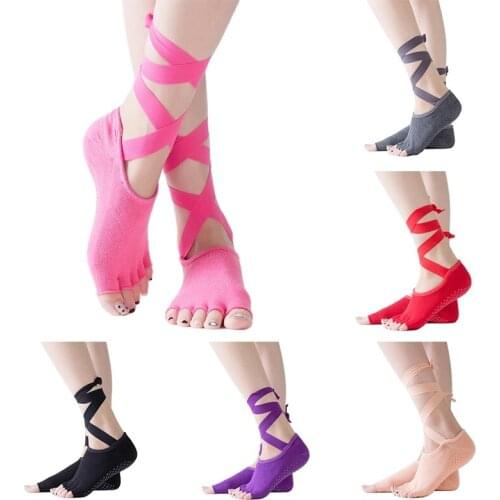 Summer Yoga Socks Breathable Cycling Socks Anti Slip Seamless for Women and Non Slip Toeless Half Toe Socks for Ballet Dance