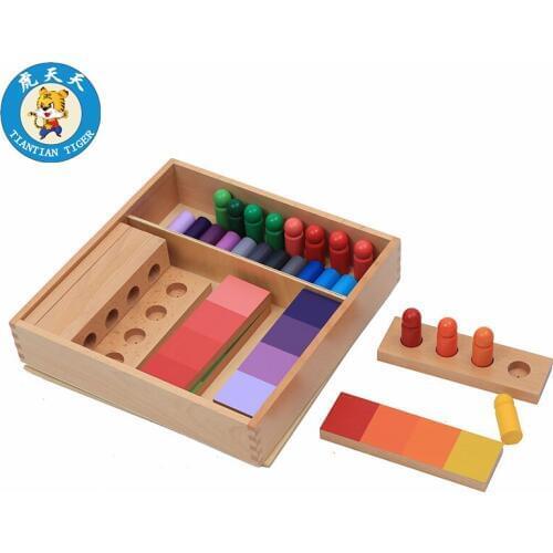 Montessori teaching aids kindergarten wooden toys baby infant senses toy color matching Color Resemblance Sorting Task