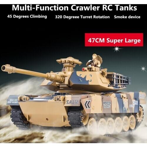 German Leopard 2A6 Battle Simulation Army Military RC Tank 47cm 1：18 2.4G Remote Control Vibration Smoke Playing Bullets Tank