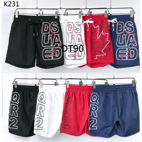 New Dsquared2 printed Beach Shorts Women/Men Breathable Sport Elastic Waist Matching Surfing Pants Male Swimsuits outWear
