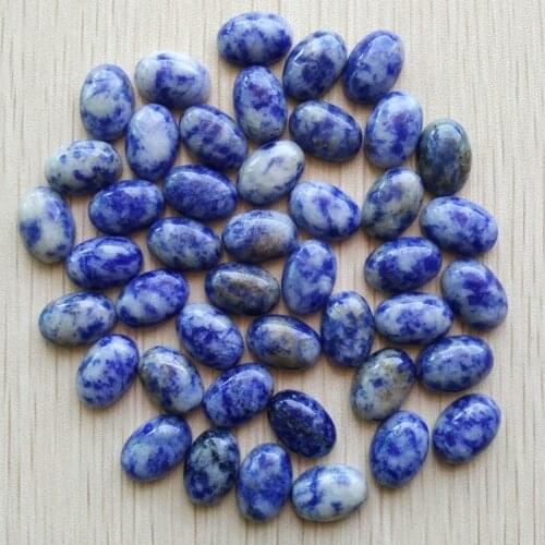 Wholesale 50pcs/lot Fashion good quality natural sodalite stone Oval CAB CABOCHON beads 10x14mm for jewelry making free