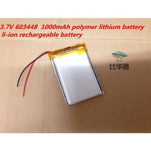 Tablet battery 3.7V 603448 1000mAh polymer lithium battery li-ion rechargeable battery