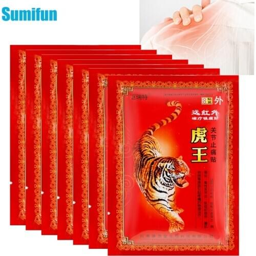 8pcs Red Tiger Pain Relief Patch Rheumatoid Arthritis Joint Plaster For Stiff Shoulders Lumbar Sprain Lumbar Slipped Discs