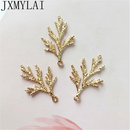 20 PCS 24mm*35mm Fashion Metal Alloy KC Gold Branch Pendant Charms For Jewelry Making