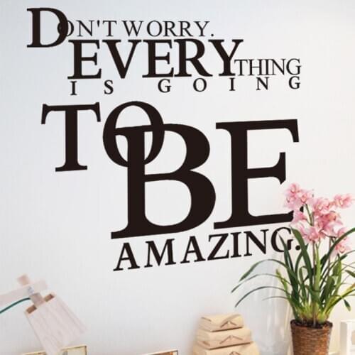 XJ don't worry everything is going House Rules English Quote PVC Wall Stickers For Living Room Wall Art Decals Home Decor