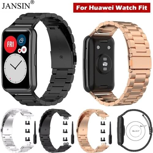 Watch Band For Huawei Watch Fit Strap Stainless Steel Metal Bracelet for Huawei Watch fit 2020 Strap Smartwatch Replacement Band