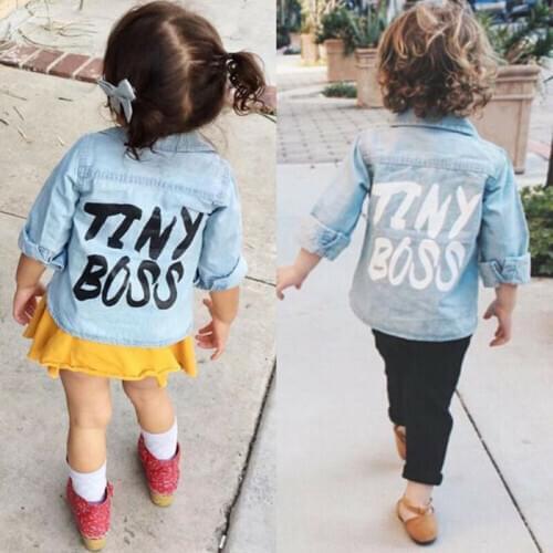 2020 New Spring Newborn Kid Baby Girl BOSS Shirts Tops Clothes Denim Long Sleeve Coat Shirt Fashion Clothing