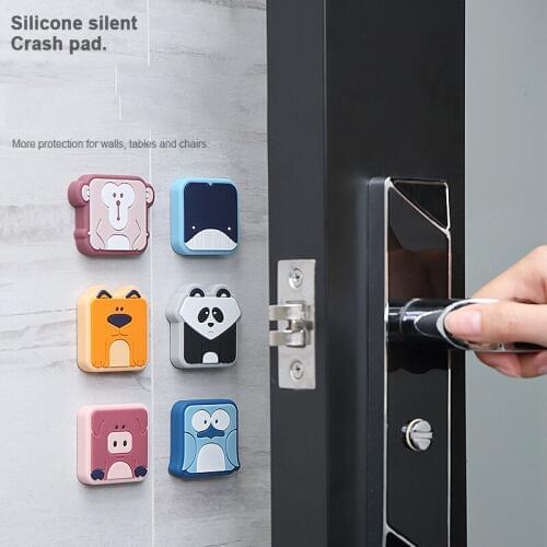 Anti-collision pad silicone door touch door suction knock bumping wall protection cover cartoon suction cup door stop thickening