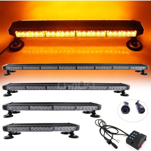 37" 43" 49" Car Truck 30 - 102 LED Strobe Light Bar Fireman Police Flashing Emergency Warning Lights Red Blue Yellow White Green