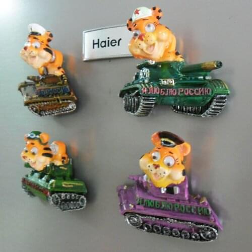 Tiger Russian tank soldiers cartoon refrigerator stickers lifelike 3D relief for children and children birthday gift