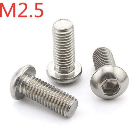 M2.5*3/4/5/6/8/10/12/14/16/18/20/25/30/35/40 ISO7380 Stainless steel button head socket screw SUS304
