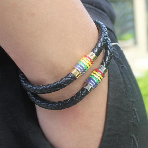 Jewelery wrist Leather Men Bracelet Retro Punk charm chain birthday gift Accessories Simeple Classic Punk Rock