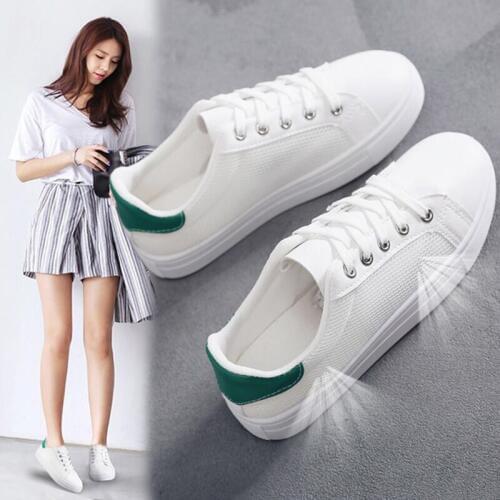 Mesh Breathable White Shoes Womens Singles 2019 Spring And Summer New Wild Flat Breathable Student Shoes Women Ladies Shoes